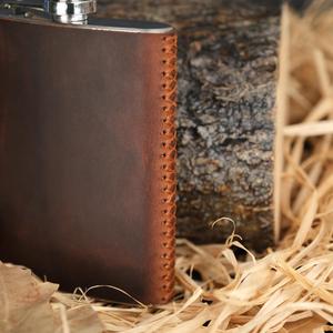 Petaca de cuero personalizada recipiente de whisky contenedor para beber para él regalo de Camping - Product Image 4