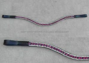 Super calidad caballo cuero ceja banda Bling cristal decorativo caballo producto - Product Image 2
