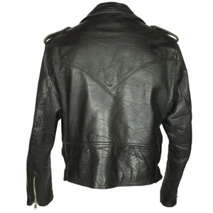 Veste en cuir noir avec ceinture pour homme, style moto des années 1960 - Product Image 3
