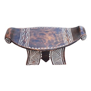 Handcrafted Sheesham <b>Wood</b> Tribal Stool with White Inlay - Wholesale India - Product Image 1