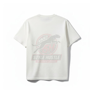 T-shirt brodé 100 % coton sur mesure, le plus vendu, avec logo personnalisé, pour homme, coupe ample, imprimé - Product Image 2