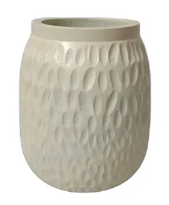 Modern Farmhouse Eco-Friendly Indian Mango Wood <b>Vase</b> Home Garden Tabletop Flower Pot Planter Hand-Crafted <b>Vintage</b> Broad Dia - Product Image 1