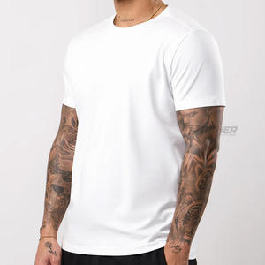 T-shirt à col rond pour homme, manches courtes, coupe classique, couleur unie, décontracté, polyester/coton, toile respirante, séchage rapide, anti-rétrécissement - Product Image 3