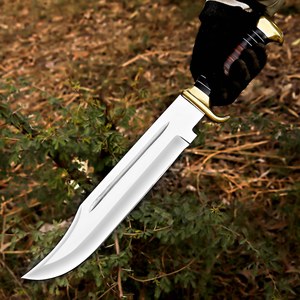 Cuchillo de Caza y Camping DIY de Hoja Fija de Acero al Carbono Tipo Drop Point Dundee Bowie, Hecho a Mano con Funda de Cuero de 18 Pulgadas, OEM/ODM, ¡Venta Caliente! - Product Image 4