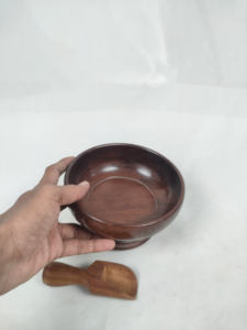 Bol de service en céramique écologique de haute qualité de style européen avec bois d'acacia, taille personnalisée pour la maison, la cuisine et les fêtes - Product Image 4