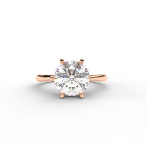 Anillo de Diamantes de Corte Redondo Personalizado en Oro Rosa, Joyería Fina, Anillo de Compromiso, Fabricante, Venta al por Mayor - Product Image 1