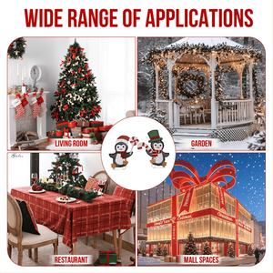 2 Piezas de Adornos Navideños de Pingüinos Iluminados, Adorno Navideño 2D Preiluminado con 80 Luces LED Blancas Cálidas para Navidad - Product Image 5