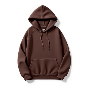 Sweat-shirts et sweats à capuche pour hommes, nouveau style, épaules tombantes, confortables, manches courtes et longues, marron uni, streetwear de haute qualité - Product Image 3