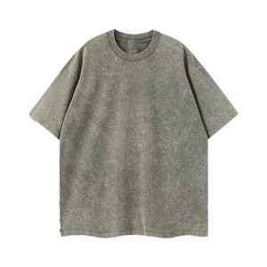T-shirt Homme Oversize Vintage Uni Sérigraphié Manches Courtes Délavé à l'Acide Haute Qualité Streetwear Personnalisé AI-TS-206 - Product Image 1