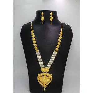 Ensemble de bijoux collier avec boucles d'oreilles en laiton pur plaqué or de haute qualité Uae Dubai collier design ensemble de bijoux collier - Product Image 2