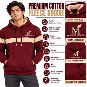 Sweat-shirt à capuche oversize pour homme en molleton noir uni, manches classiques, poche, décontracté, pour l'automne, 100 % coton, séchage rapide, écologique - Product Image 6