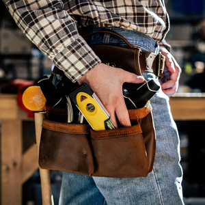 Heavy-Duty Comfort Rig Professional Adjustable OEM Carpenters Electrical <b>Tool</b> Suspenders Canvas <b>Leather</b> <b>Tool</b> Bag 200 lb Capacity - Product Image 4
