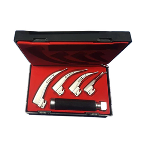 Professional Fiber <b>Optic</b> Macintosh Laryngoscope Complete Set 4 Blades Airway Intubation Medical Device - Product Image 3