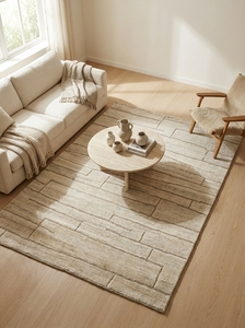 Factory Wholesale Tibbati Wool Carpet | Handmade Sand Beige Texture <b>Rug</b> for Luxury Contemporary <b>Spaces</b> - Product Image 4