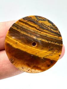 Esfera de Reloj de Ojo de Tigre Natural Genuino de 31.50mm 0.70mm, Esfera de Piedra Marrón Dorado, Esfera de Reloj de Piedra Preciosa de Ojo de Tigre Premium - Product Image 2