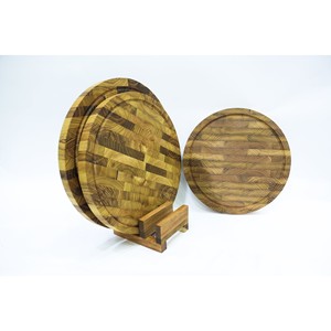 Tabla de Cortar Redonda Hecha a Mano de Madera de Teca, Tabla de Cortar de Madera Natural para Cocina, para Servir Queso, Frutas y Aperitivos, Venta al por Mayor - Product Image 4