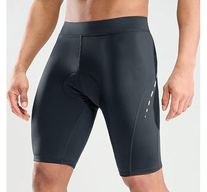 Shorts de cyclisme noirs pour hommes en Spandex et Nylon, respirants, anti-transpiration, séchage rapide, extensibles dans quatre directions, shorts de sport - Product Image 1