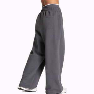 Custom Logo Women's Piping <b>Trousers</b> Straight Leg Joggers <b>Drawstring</b> Sweatpants Track Pants Fleece Sweatpants for Women - Product Image 2