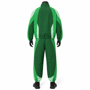 Men's Green Color Blocked <b>Windbreaker</b> Jacket Set Water Resistant All Seasons Outdoor Custom <b>Windbreaker</b> Sets - Product Image 5