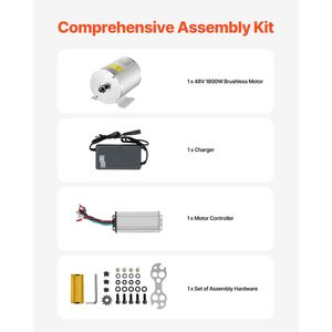 Kit de Motor Eléctrico sin Escobillas de CC de 1800W, 48V, 4500rpm, Controlador de Velocidad Mejorado para Go Karts, Bicicletas Eléctricas, Motocicletas y Scooters - Product Image 5