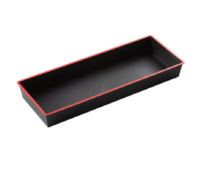 Rectangle Metal Serving Tray <b>Black</b> with Red Edge Dishwasher Safe Minimalist Design - Product Image 2