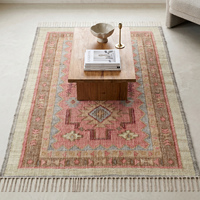 Moderner Handgewebter Jute-Teppich in Beige-Braun mit Wiederholendem Rautenmuster, Strukturierter Rutschfester Teppich für Wohnzimmer, Schlafzimmer, Esszimmer