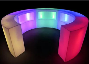 بار إضاءة LED ملون (RGB) محمول للاستخدام الخارجي، أثاث حفلات بلاستيكي أبيض للنوادي الليلية والمقاهي وصالات الكاريوكي واللاونجات، متوفر بالجملة - Product Image 6