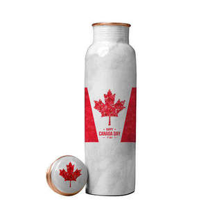 White Enamel Printed Copper Water Bottle for Health Benefits on Trending Sticker Office <b>Gym</b> Use Copper Water Bottle - Product Image 5