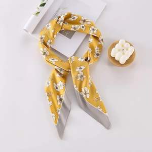 Pañuelo de Seda de Alta Calidad para Mujer, Pañuelo Cuadrado de Moda para la Cabeza, Pañuelo para el Cabello, Pañuelo para el Cuello, Sensación Suave de Satén, Estampado - Product Image 5