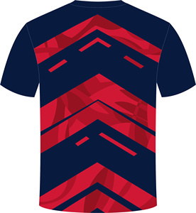 Camiseta de Fútbol con Cuello en V para Hombre FURAT LEATHERS, Estampado Geométrico Rojo con Transferencia Térmica, Poliéster que Absorbe la Humedad, Manga Corta - Product Image 2