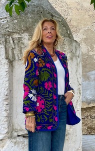 Manufacturer Wholesale Cotton Velvet Maxi <b>Kimono</b> Robe Jacket Reversible Coat Cardigan Bride Natural Waistline Lace Embellishment - Product Image 2