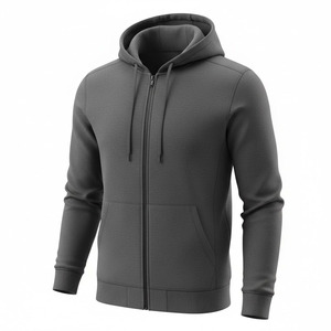 Nouveautés 2026 – Sweat à capuche zippé pour homme, automne-hiver, coupe droite, manches longues, couleur unie, décontracté, blanc, 100 % coton - Product Image 3