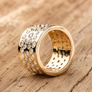 Bague de mariage unisexe sertie de diamants, or massif 10K 14K 18K, certifiée IGI, couleur DEF, clarté VS VVS, diamant rond cultivé en laboratoire, forme cigare - Product Image 4
