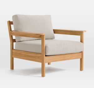 Conjunto de Sofá de Jardín Moderno de Madera de Teca Sólida con Cojines y Mesa de Centro, Acabado Natural, Muebles para Patio y Terraza - Product Image 3