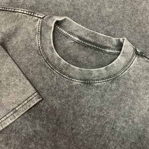 In Stock Blank T-shirt Printing Logo Custom Vintage Sun Faded Acid Wash Oversized High Quality Cotton <b>Tshirt</b> for Men - Product Image 3