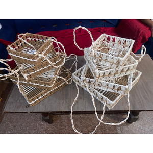 Eco-Friendly Jute Rope Storage <b>Basket</b> Set Natural Braided <b>Woven</b> <b>Basket</b> With Handles For Home Decor Laundry And Gift Hampers - Product Image 4