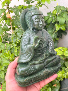 Colombian Jade Buddha <b>Statue</b> | Hand Carved Natural Jade Meditation Idol | Gemstone Buddha Home Decor | Wholesale Supplier - Product Image 2