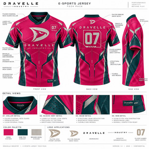 Camiseta de Juego Personalizada, Sublimada, para Equipo de Esports, OEM, Transpirable, de Poliéster, Uniforme para Torneo - Product Image 6