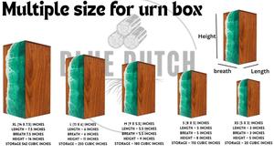 Urne funéraire artisanale en bois de rose avec incrustation de résine nacrée blanche, souvenir commémoratif - Product Image 2