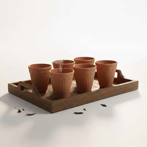 Premium Handcrafted Kulhad <b>Clay</b> Cups Natural Earthenware Rustic Aromatic Reusable Experience Terracotta Tea Coffee Set Food - Product Image 3