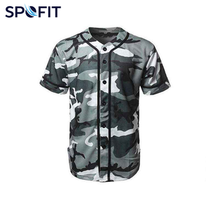 Nuevo Conjunto de Uniforme de Béisbol Talla Grande con Estampado de Camuflaje, Manga Corta, 100% Poliéster, Absorbe la Humedad, Anti-UV, Cierre de Botones - Product Image 3