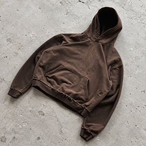 Sweat à capuche oversize délavé à l'acide, 400 GSM, en molleton de coton, style vintage usé, streetwear pour boutiques (vente en gros) - Product Image 3