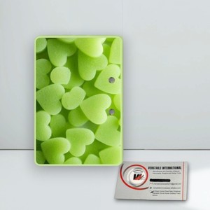 Paleta de Extensión de Pestañas Personalizada, Ecológica, con Diseños de Corazón Verde, Diamantes y Flores, Rectangular, de Acrílico con Forma de Mariposa - Product Image 2