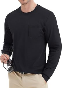 Camisas Casuales de Manga Corta para Hombre, 100% Algodón, Cuello Redondo, con Bolsillo, Corte Regular, Color Sólido, Secado Rápido, Transpirables, para Primavera y Otoño - Product Image 4
