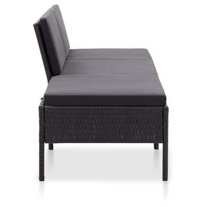 Conjunto Modular Grande de Muebles de Jardín de Ratán Sintético Negro - Product Image 3
