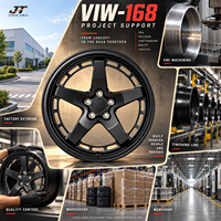Jantes forgées 5 branches plates avec fentes de 18 à 22 pouces, finition noir satiné, en alliage 6061-T6 VIW-168 pour BMW, Audi, Mercedes-Benz