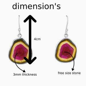 Boucles d'oreilles pendantes en tourmaline pastèque pour femmes, faites à la main, pierres précieuses naturelles, bijoux élégants et tendance, cadeau de mode - Product Image 4