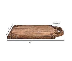 Tabla de Cortar Clásica de Madera de Roble Tallada a Mano con Borde Decorativo, Superficie Gruesa y Duradera, Apta para Alimentos, Plato para Servir en la Cocina - Product Image 6