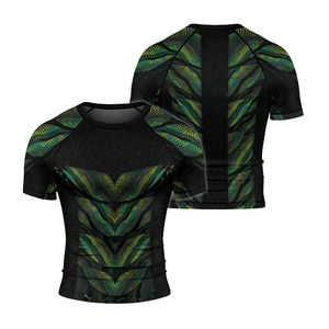 Cheap Price Unisex Breathable Spandex MMA BJJ Rash Guard Long Sleeve <b>Compression</b> Anti-UV Quick Dry UPF50+ Customizable - Product Image 6