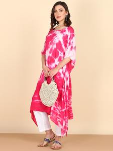High Quality Designer Solid Rayon Sweetheart Neck 3/4 Sleeve Regular Fit Casual <b>Summer</b> Washable Daily Wear - Product Image 3